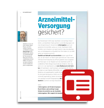 Artikelbild des Artikels “Schwerpunkt: Arzneimittel-Versorgung gesichert? “