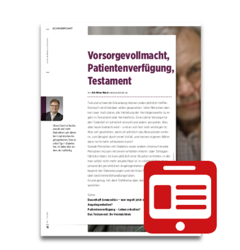 Artikelbild des Artikels “Schwerpunkt: Vorsorgevollmacht, Patientenverfügung, Testament “