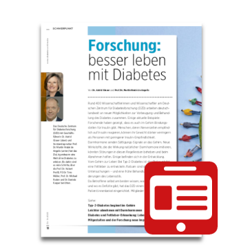 Artikelbild des Artikels “Schwerpunkt: Forschung: besser leben mit Diabetes “